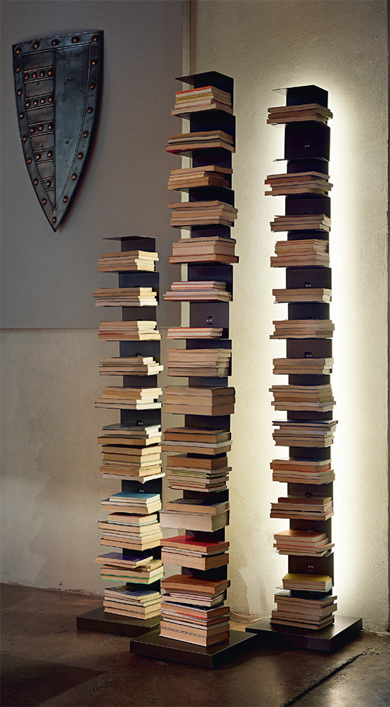 OPINION CIATTI bibliothèque avec éclairage à LED PTOLOMEO LUCE H 160 cm