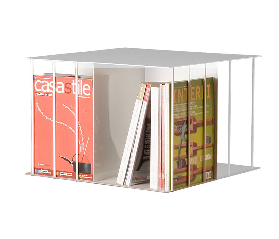 KRIPTONITE bibliothèque verticale KROSSING ROTANTE 50x50 cm (Blanc Opaque - Métal)