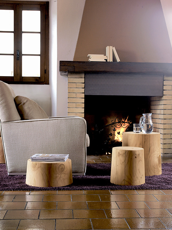 RIVA 1920 coffee table stool NATURA LEGNO VIVO