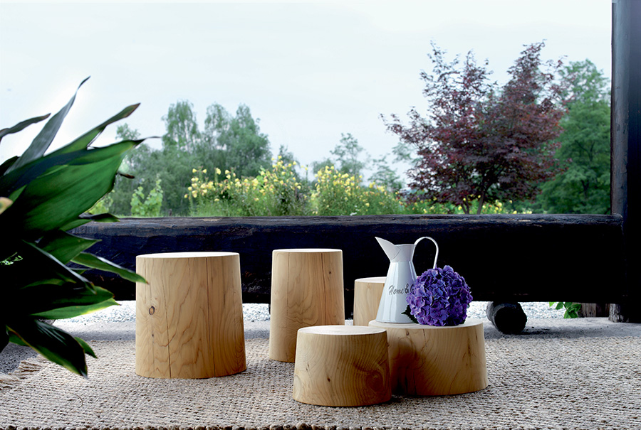 RIVA 1920 coffee table stool NATURA LEGNO VIVO