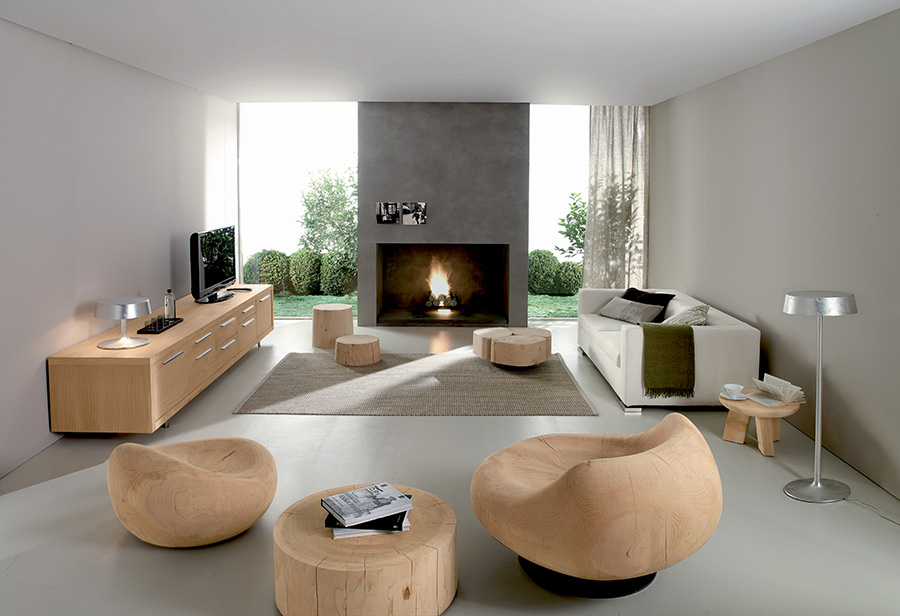 RIVA 1920 coffee table stool NATURA LEGNO VIVO