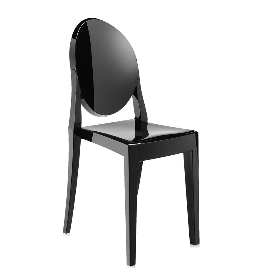 KARTELL chaise VICTORIA GHOST (Noir - Polycarbonate 2.0 à partir de matière première renouvelable)