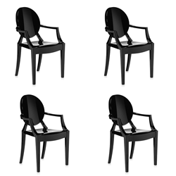 KARTELL set of 4 chairs LOUIS GHOST