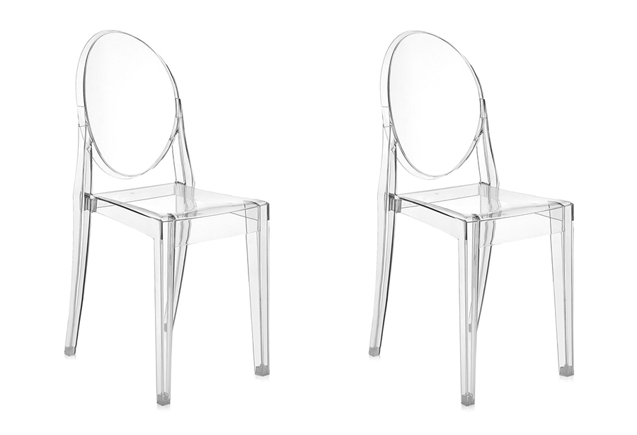 KARTELL set de 2 chaises VICTORIA GHOST (Cristal - Polycarbonate 2.0 à partir de matière première re