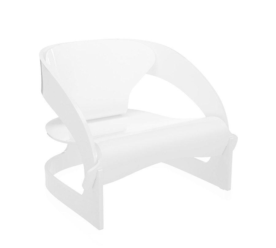 KARTELL fauteuil JOE COLOMBO ÉDITION LIMITÉE (Blanc brillant - Teinté dans la masse PMMA)