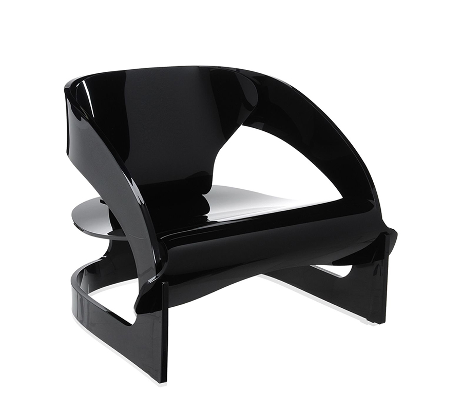 KARTELL fauteuil JOE COLOMBO ÉDITION LIMITÉE (Noir brillant - Teinté dans la masse PMMA)