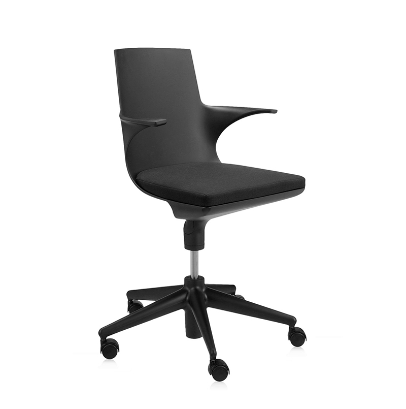 KARTELL chaise de bureau SPOON CHAIR (Noir-Noir - Polypropylène coloré dans la masse)