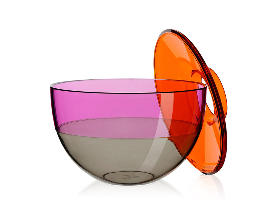 KARTELL vase SHIBUYA (Orange-rouge-Gris - PMMA transparent)