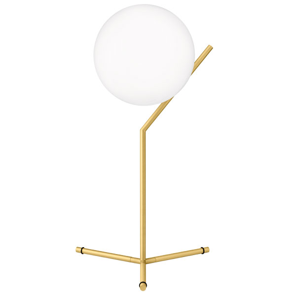 FLOS lampe de table IC T1 HIGH (Laiton brossé - Verre soufflé et métal)