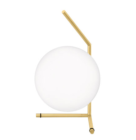 FLOS lampe de table IC T1 LOW (Laiton brossé - Verre soufflé et métal)