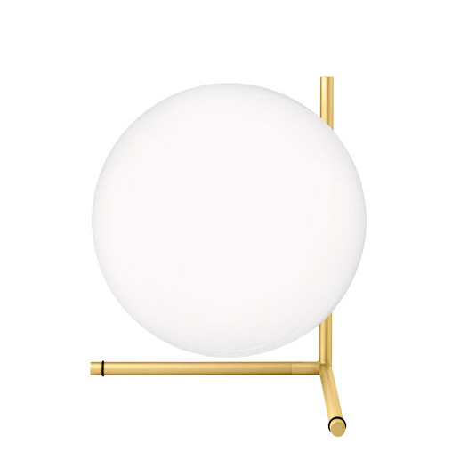 FLOS lampe de table IC T2 (Laiton brossé - Verre soufflé et métal)