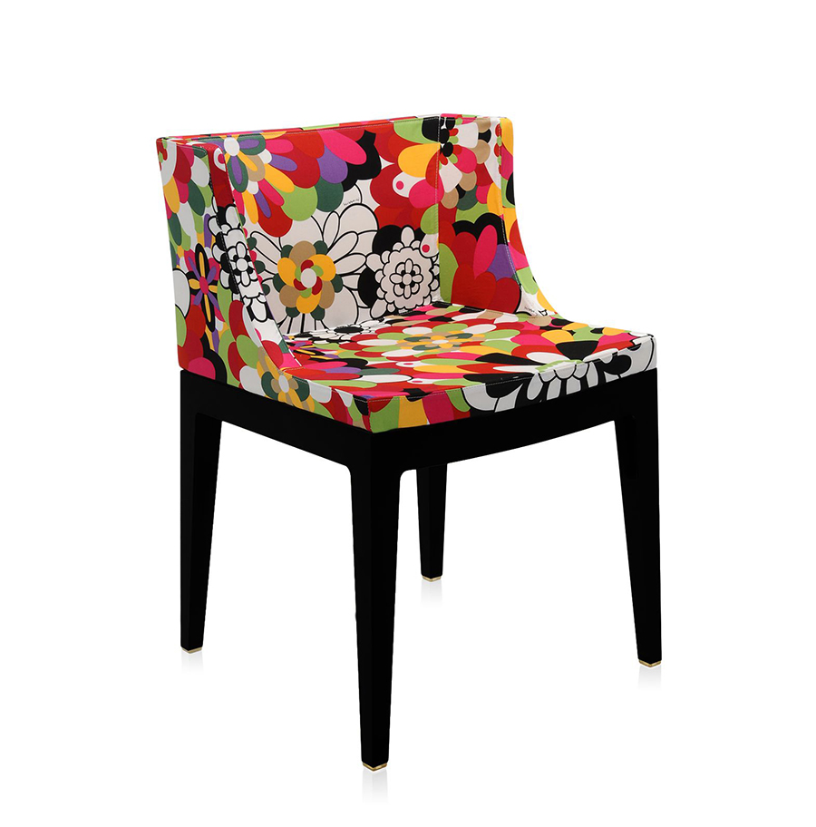 KARTELL fauteuil MADEMOISELLE à la mode (Vevey nuances rouges - Polycarbonate noir)