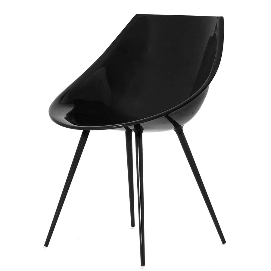 DRIADE fauteuil LAGÒ (Noir - Polyuréthane et aluminium)