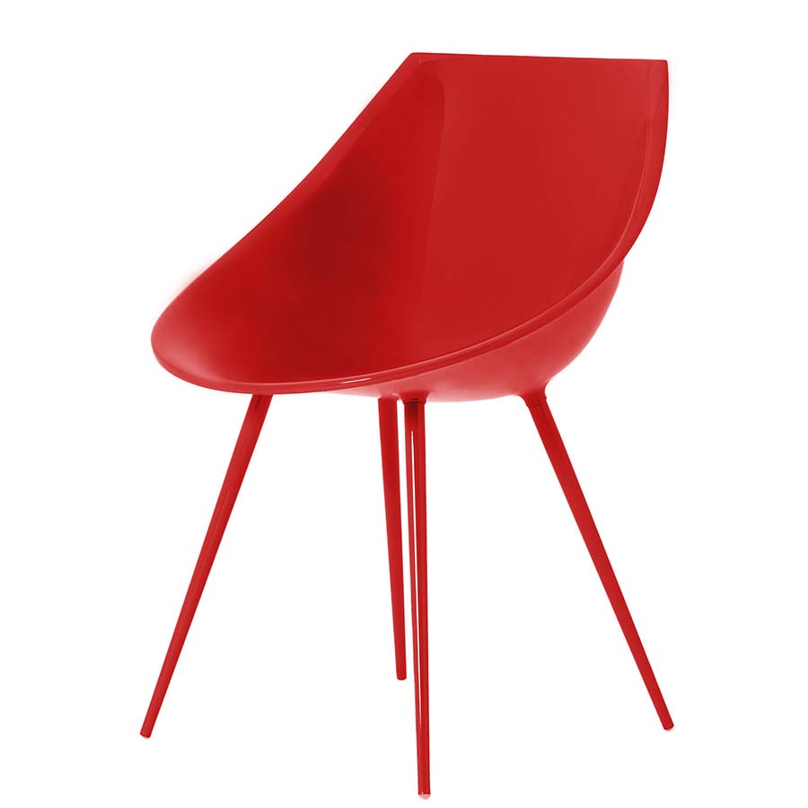 DRIADE fauteuil LAGÒ (Rouge - Polyuréthane et aluminium)