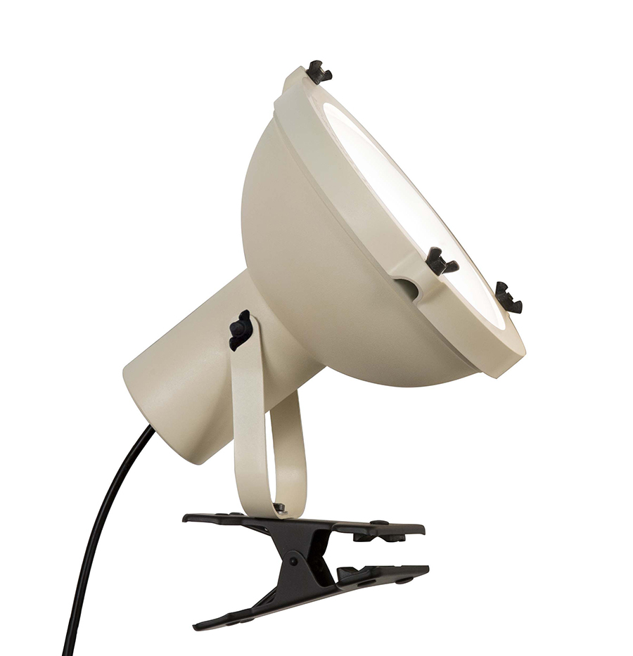 NEMO lampe avec une pince PROJECTEUR 165 (Blanc sable - aluminium et verre)