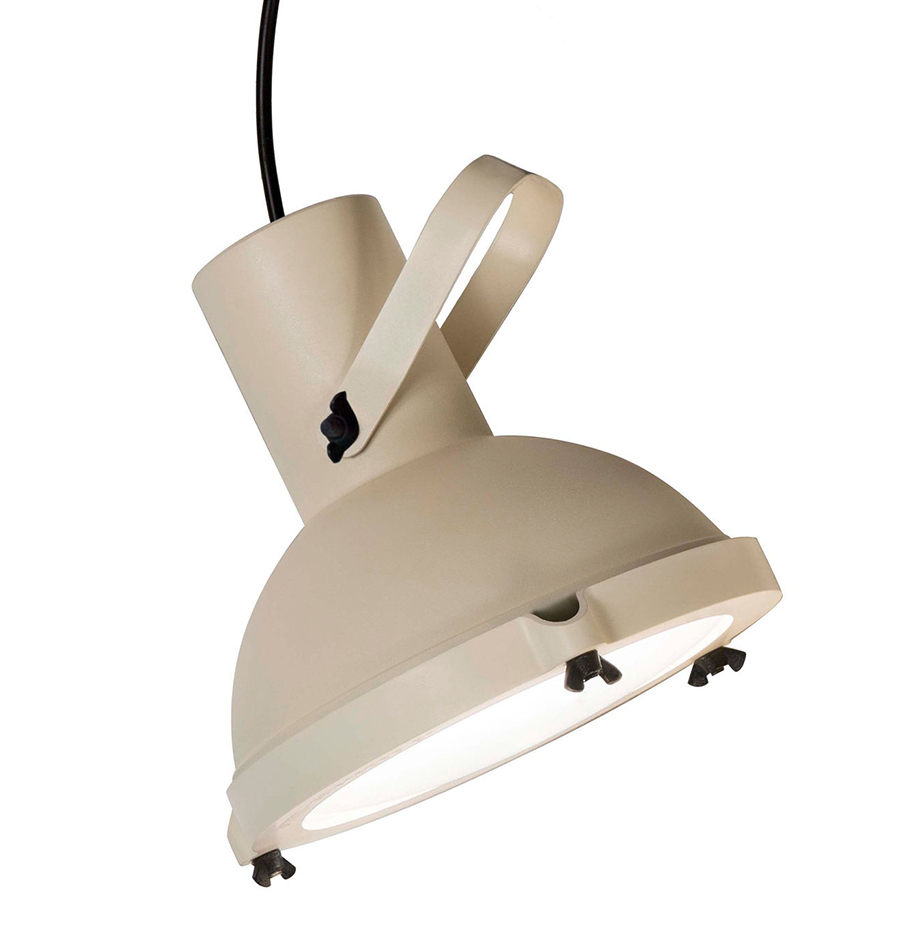 NEMO lampe à suspension PROJECTEUR 165 (Blanc sable - aluminium et verre)