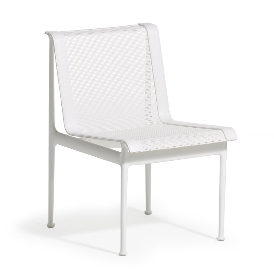 KNOLL chaise 1966 Dining Chair Collection Richard Schultz (Blanc - aluminium et polyester)