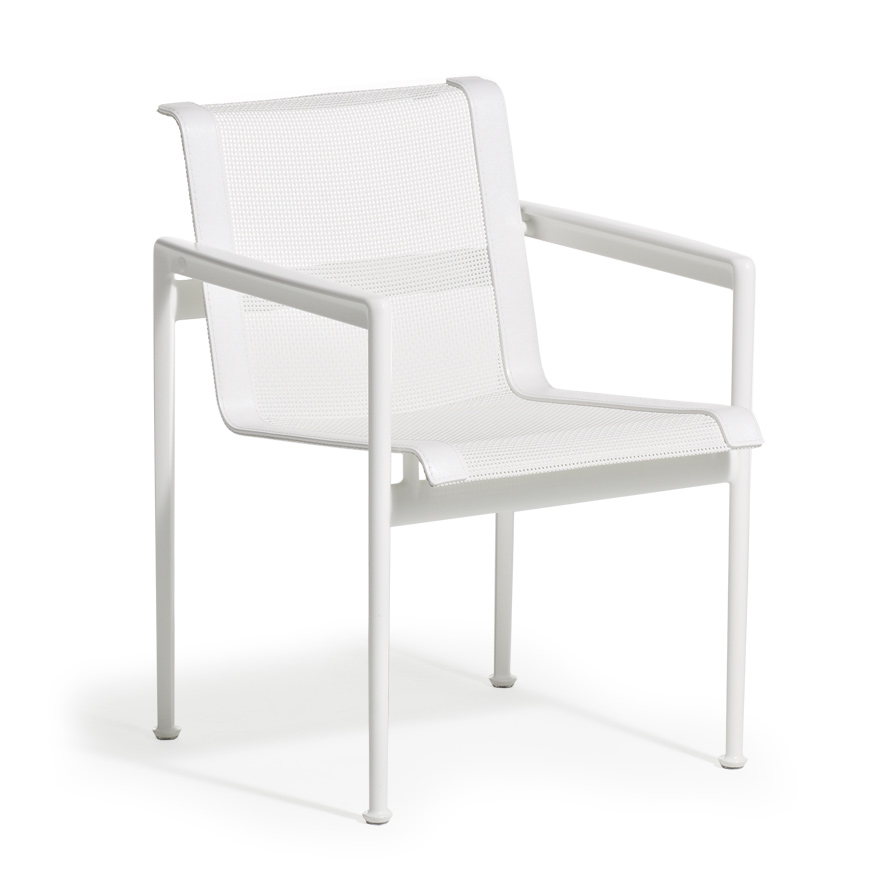 KNOLL chaise avec accoudoirs 1966 Dining Chair Collection Richard Schultz (Blanc - aluminium et poly