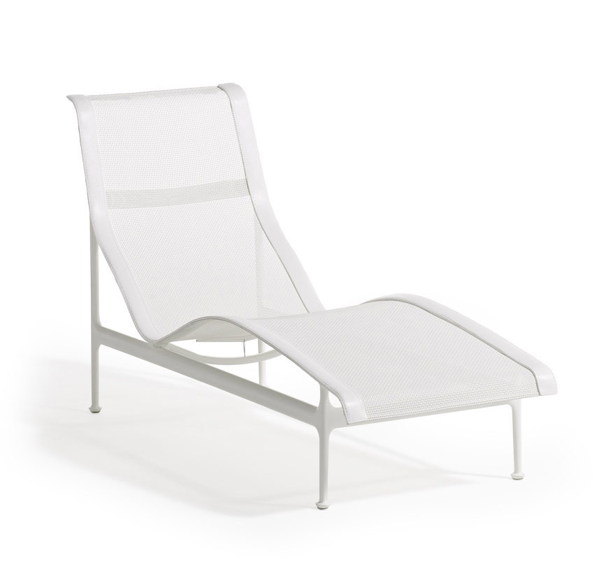 KNOLL chaise longue 1966 Contour Collection Richard Schultz (Blanc - aluminium et polyester)