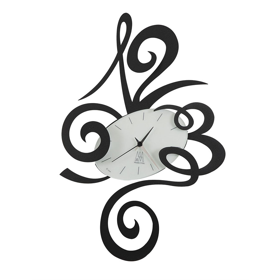 ARTI E MESTIERI horloge murale BIG ROBIN (Noir - Métal et verre)