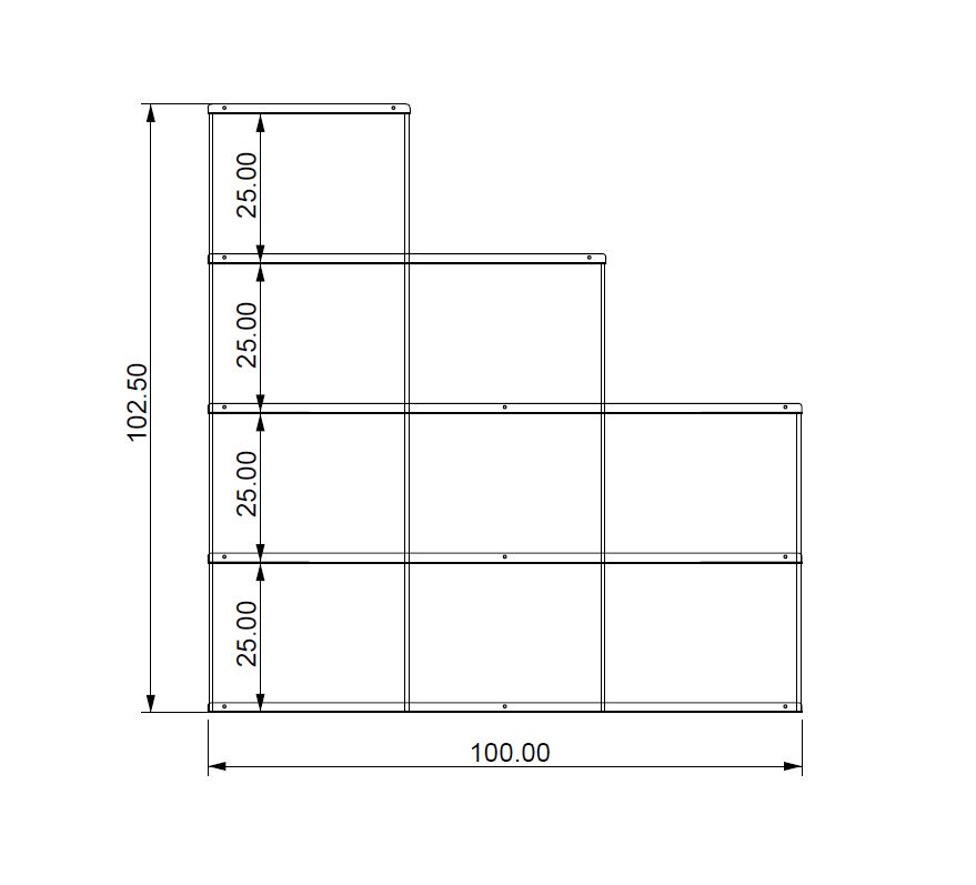 KRIPTONITE bibliothèque murale KROSSING_2 composition 8 (Blanc Opaque - Métal)