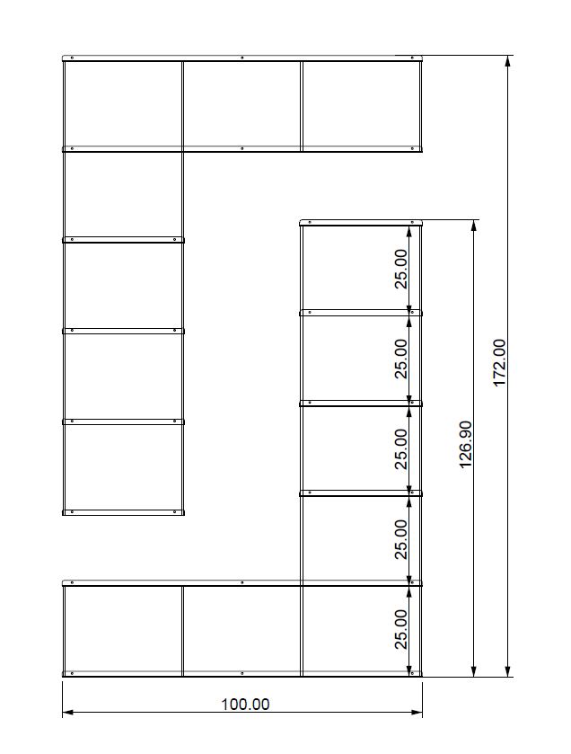KRIPTONITE bibliothèque murale KROSSING_2 composition 25 (Blanc Opaque - Métal)