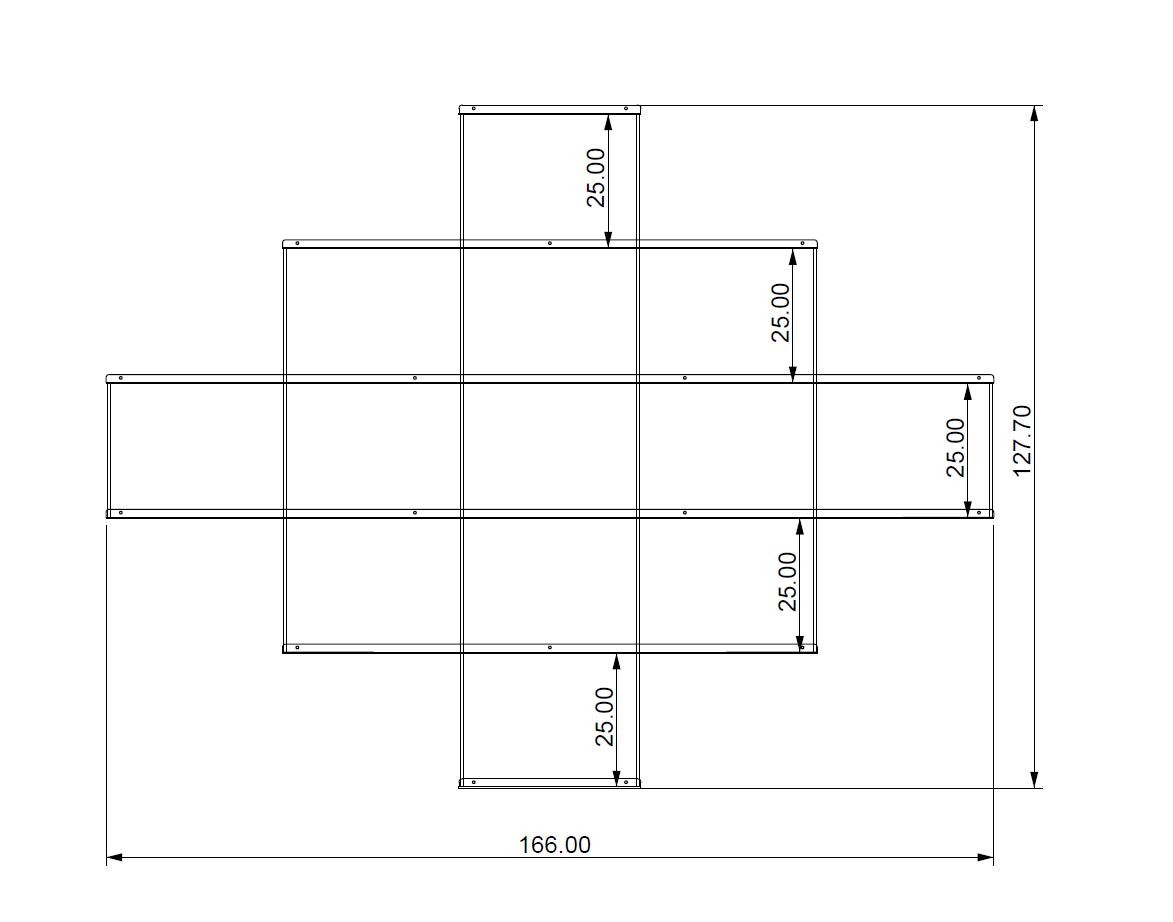 KRIPTONITE bibliothèque murale KROSSING_2 composition 42 (Aluminium - Métal)
