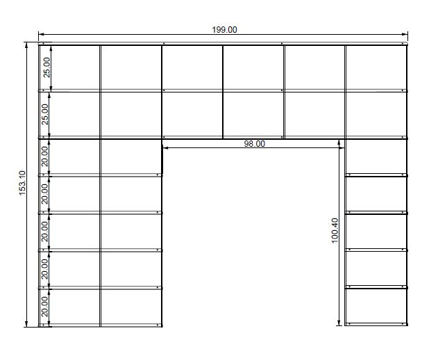 KRIPTONITE bibliothèque murale KROSSING_2 composition 69 (Aluminium - Métal)