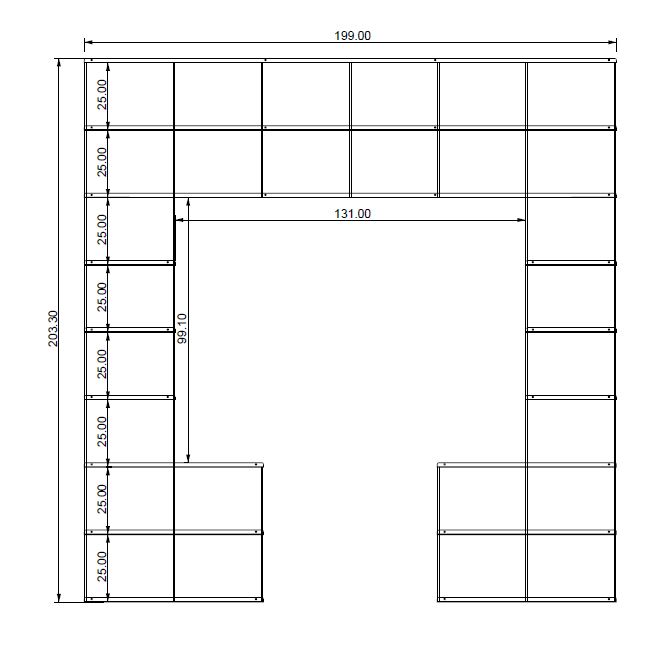 KRIPTONITE bibliothèque murale KROSSING_2 composition 71 (Aluminium - Métal)