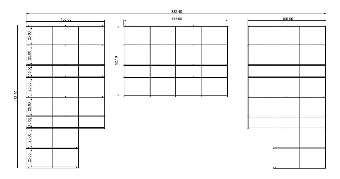 KRIPTONITE bibliothèque murale KROSSING_2 composition 82 (Blanc Opaque - Métal)