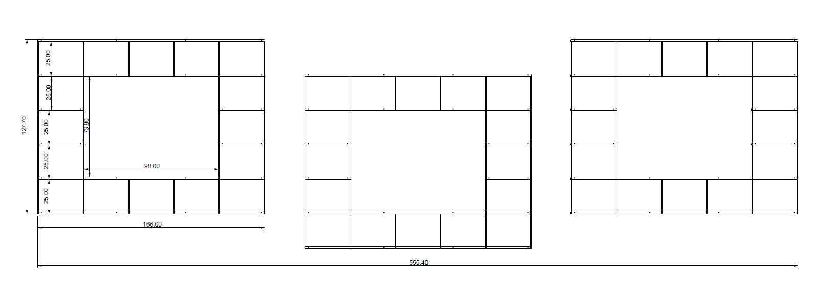 KRIPTONITE bibliothèque murale KROSSING_2 composition 88 (Blanc Opaque - Métal)