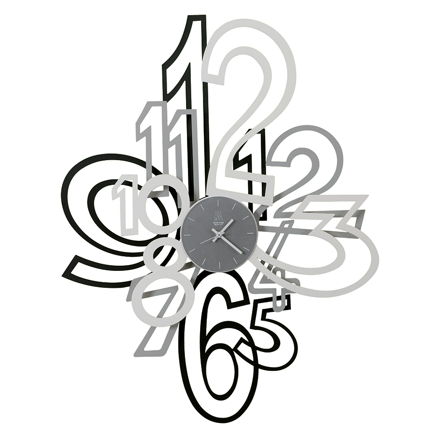 ARTI E MESTIERI horloge murale MIMIC (Noir / Aluminium / Blanc - Métal et verre)