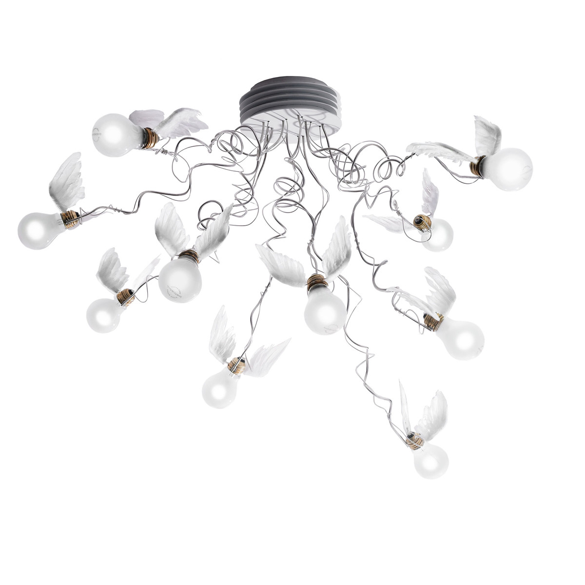 INGO MAURER lampe au plafond plafonnier BIRDIE'S NEST LED (Transparent - Métal)