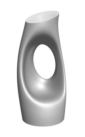 SERRALUNGA vase HOLLY ALL (Argent / Blanc - LLDPE laqué matalisé bicolore)