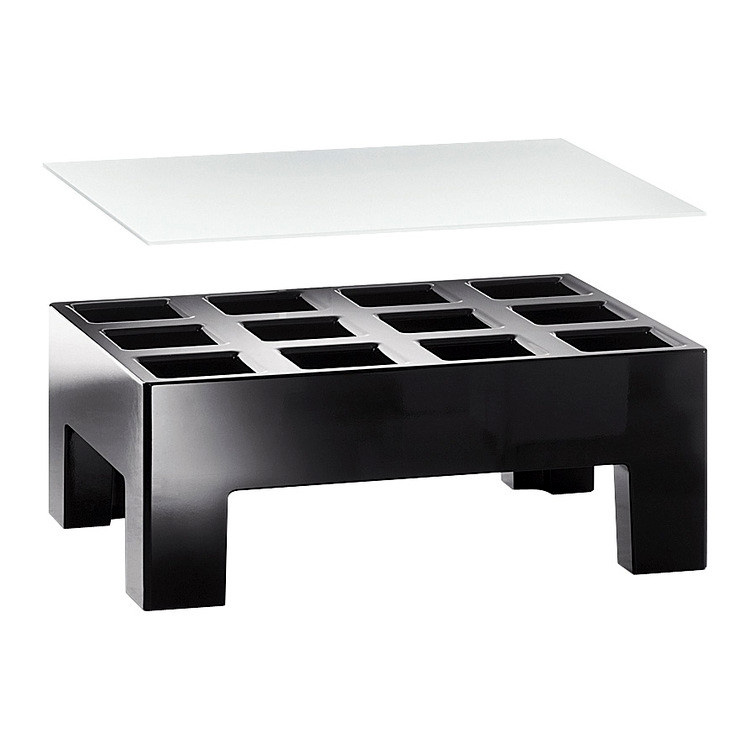 MYYOUR table basse Modì (Base noire / verre blanc - Polyéthylène / verre)