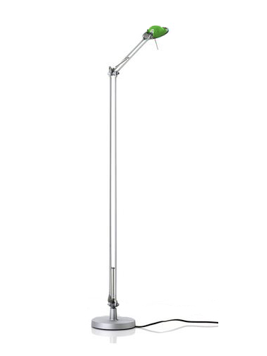 LUCEPLAN lampadaire BERENICE D12NPI (Aluminium, diffuseur vert - aluminium et verre)