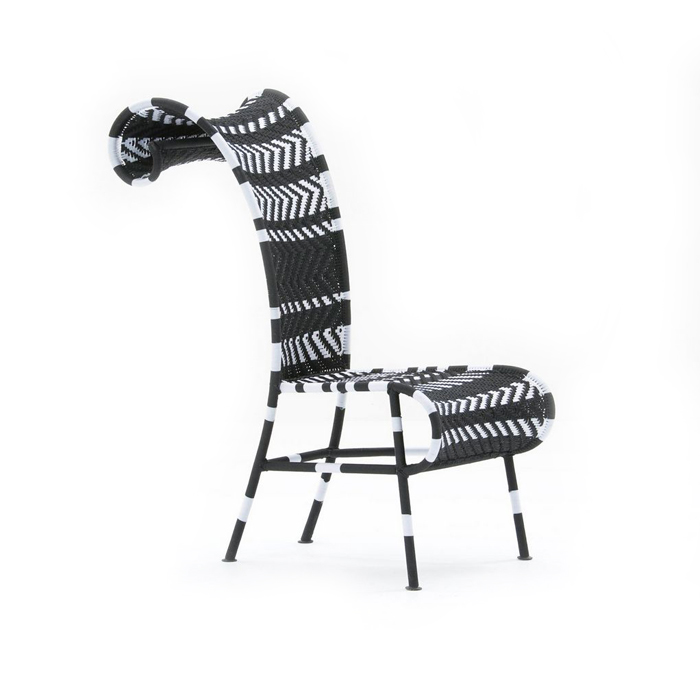 MOROSO M'AFRIQUE chaise SUNNY (Black & White - acier Verni / Polyéthylène)