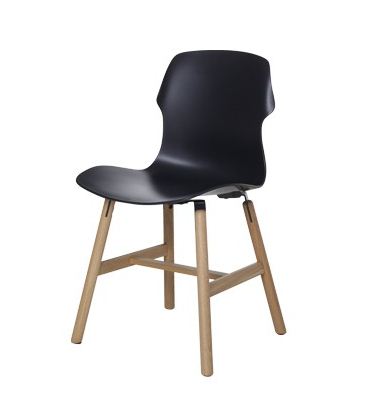 CASAMANIA set de 2 chaises STEREO WOOD (Noir - Polypropylène / Bois massif chêne)