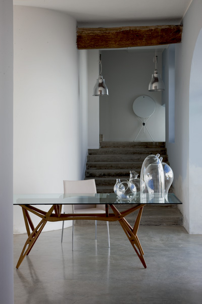 ZANOTTA table with glass top REALE