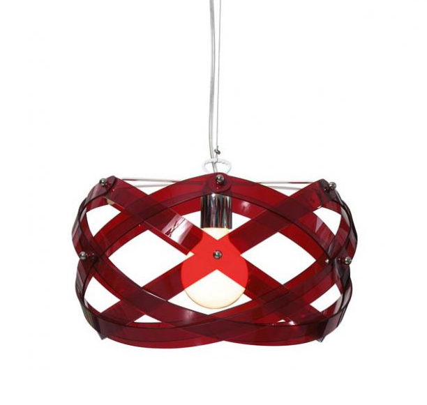 EMPORIUM lampe à suspension NUCLEA Ø 40 cm (Rouge transparent - Méthacrylate)