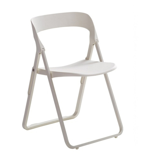 CASAMANIA set de 2 chaises pliable BEK (Blanc - polypropylène / Métal verni)
