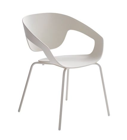 CASAMANIA set de 2 chaises VAD (Blanc - polypropylène / Métal verni)