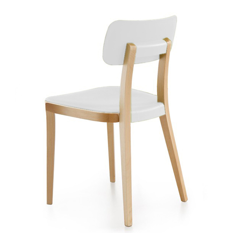 INFINITI set de 2 chaises PORTA VENEZIA (Blanc - Hêtre naturel / polypropylène)