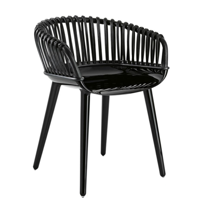 MAGIS fauteuil CYBORG CLUB (Jambes noires brillantes / Dossier noir - Polycarbonate / Midolino)