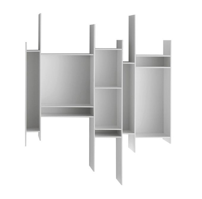 MDF ITALIA bibliothèque murale RANDOMITO (Blanc - Fibre de bois)