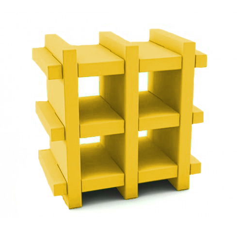 SLIDE bibliothèque MY BOOK 3X3 (Jaune - Polyéthylène)