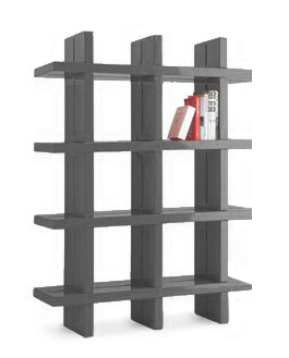 SLIDE bibliothèque MY BOOK 3x4 (Gris - Polyéthylène)