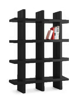 SLIDE bibliothèque MY BOOK 3x4 (Noir - Polyéthylène)