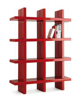 SLIDE bibliothèque MY BOOK 3x4 (Rouge - Polyéthylène)