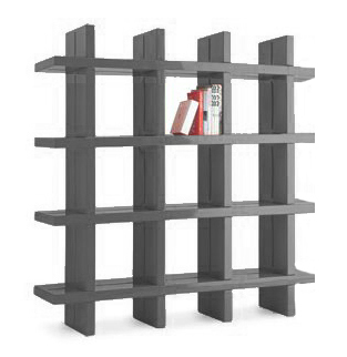 SLIDE bibliothèque MY BOOK 4X4 (Gris - Polyéthylène)